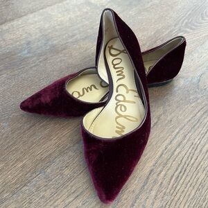 Sam Edelman Women's Deep Burgundy Velvet Loafers